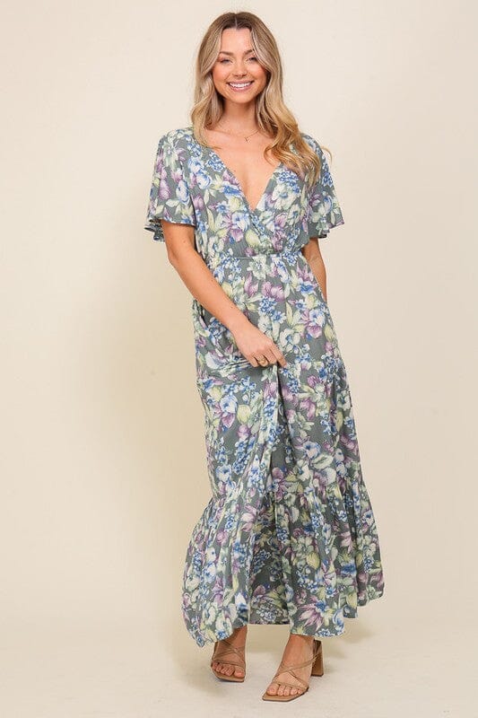 Arya Floral Maxi Dress Floral maxi dress TIMING D.BLUE/LAVENDER S 