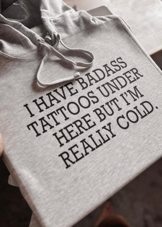 Badass Tattoos Graphic Hoodie Graphic Hoodie Poet Street Boutique Small 