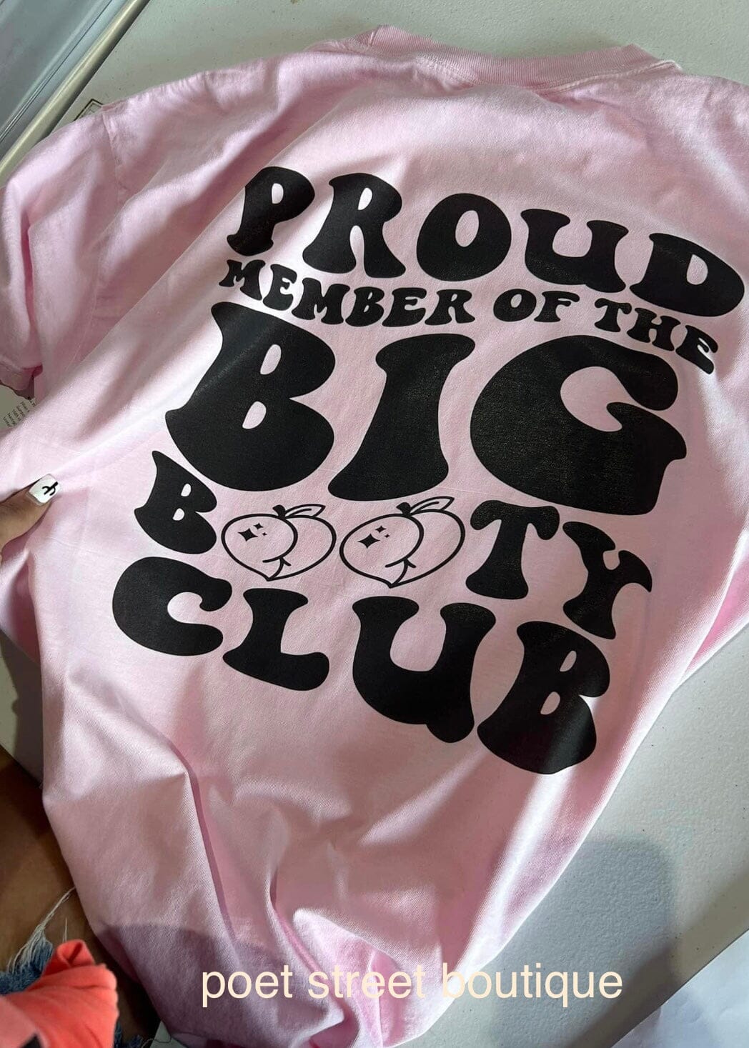 Big Booty Club Comfort Colors Tee graphic tee Relentless Threads Apparel Co. S Rosé 