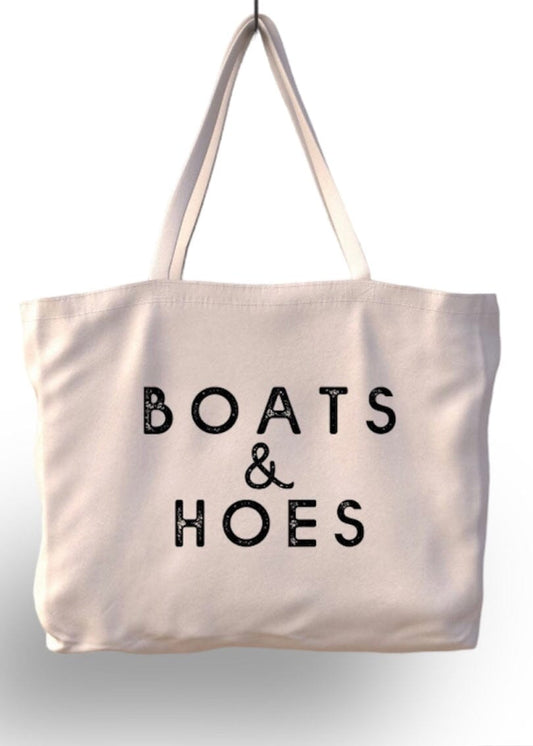 Boats & and Hoes XL Tote Bag xl tote bag Poet Street Boutique 