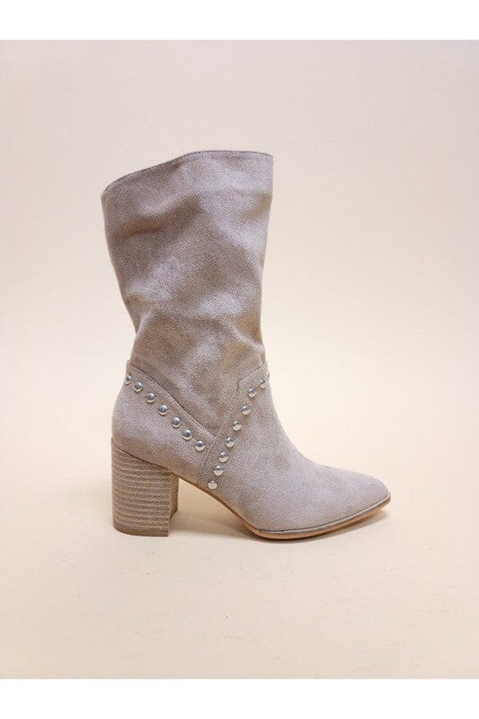 Brigitta Studded Booties studded booties Let's See Style TAUPE 6 