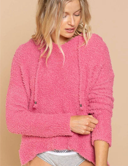 Bubblegum Pink Berber Hoodie fleece hoodie POL 
