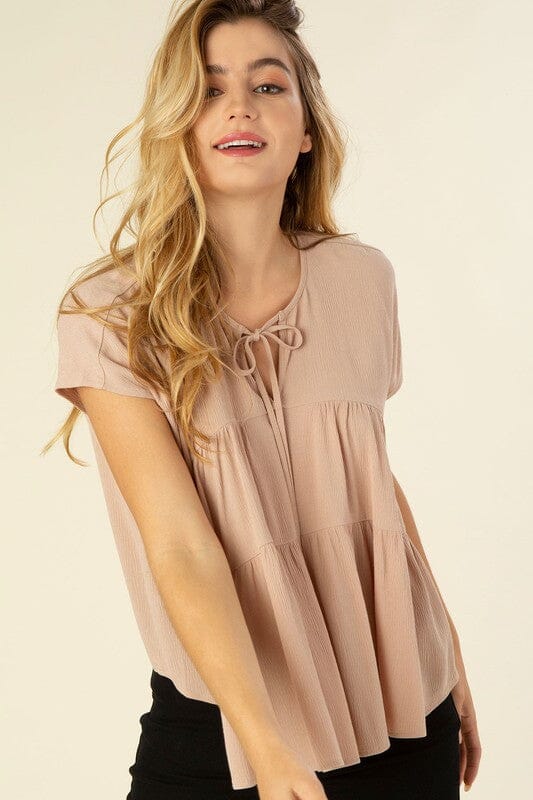 Casual Friday Tiered Blouse tiered blouse Lilou Beige S 