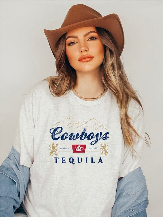 Cowboys and Tequila Graphic Tee Ocean and 7th Ash L 