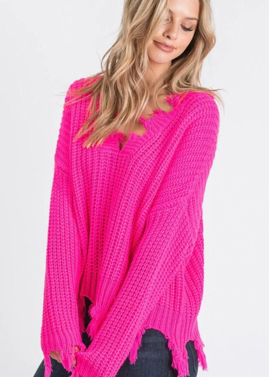 Destroyed Love Distressed Sweater sweater Poet Street Boutique S/M