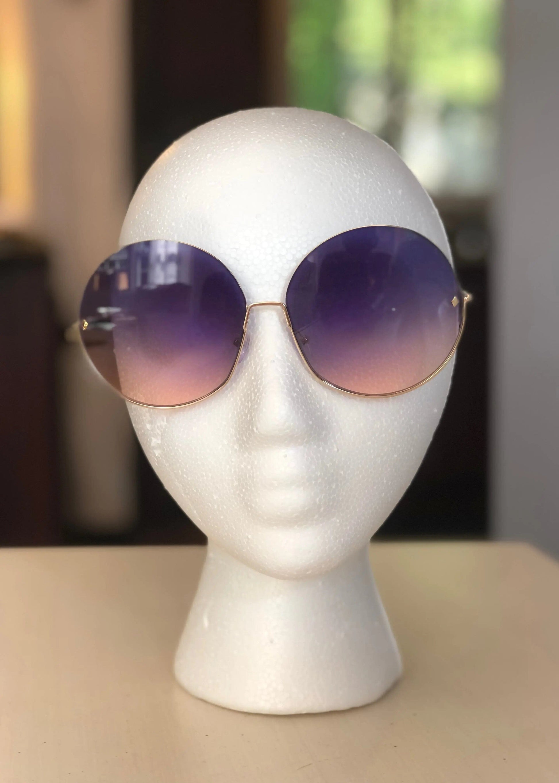 Hippie Chick Oversized Round Sunglasses sunglasses Poet Street Boutique Hippie Purple 