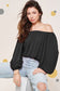 Jenna Off Shoulder Top off shoulder top Poet Street Boutique BLACK S 