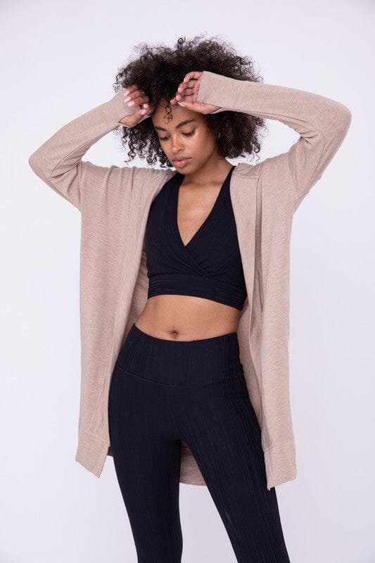 Longline Hooded Cardigan with Pockets cardigan Mono B Natural S 