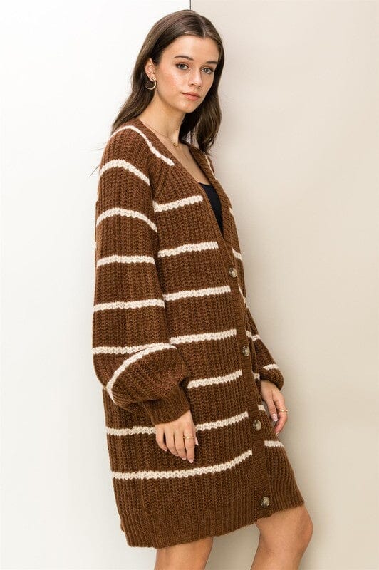 Made for Style Oversized Striped Sweater Cardigan cardigan sweater HYFVE 