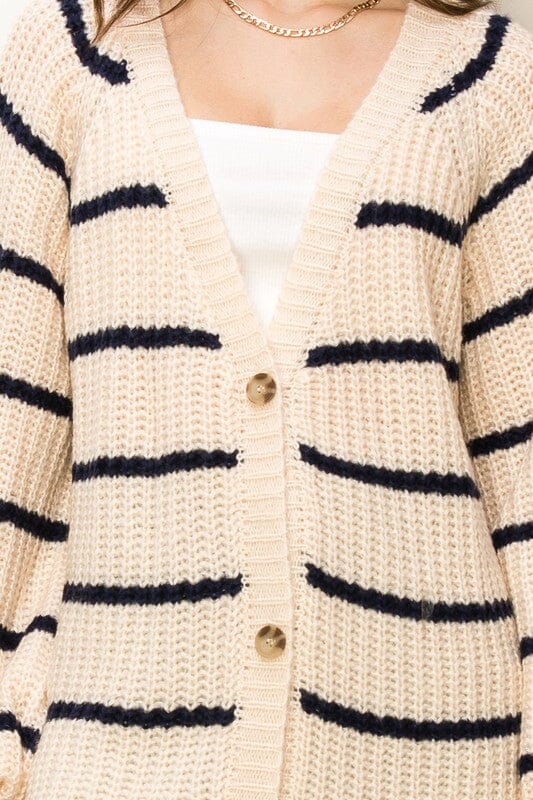 Made for Style Oversized Striped Sweater Cardigan cardigan sweater HYFVE 