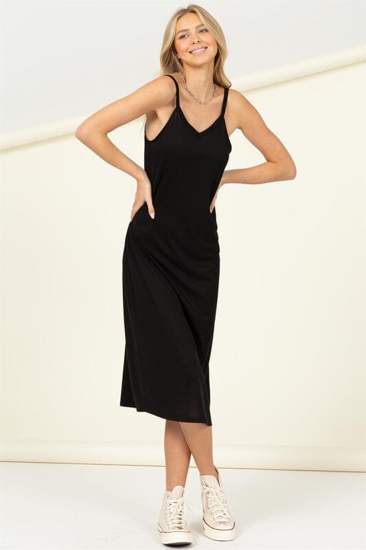 Make It Right Sleeveless Maxi Dress spaghetti strap maxi dress HYFVE BLACK S 