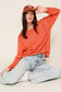 Mineral Wash Distressed Sweater distressed sweater TIMING Orange S 