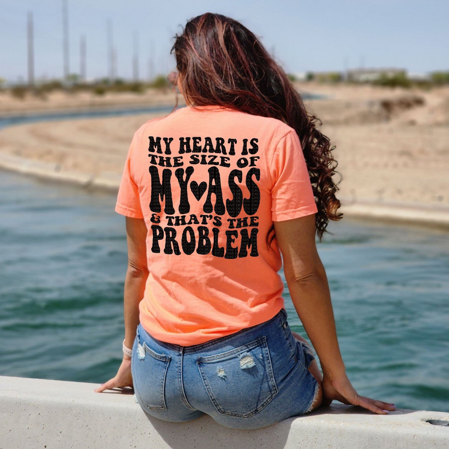 My Heart & Ass Comfort Colors T-Shirt graphic t-shirt Relentless Threads Apparel Co. S CLEVER CORAL 
