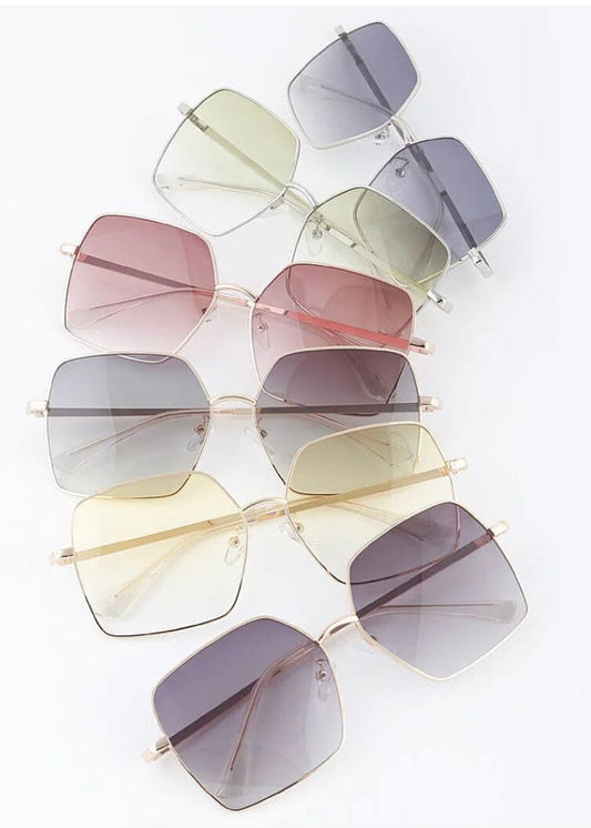 Ombre Pale Tinted Geo Sunglasses sunglasses Poet Street Boutique 
