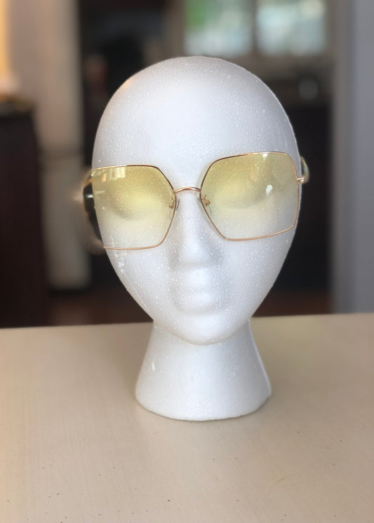 Ombre Pale Tinted Geo Sunglasses sunglasses Poet Street Boutique Lemon 