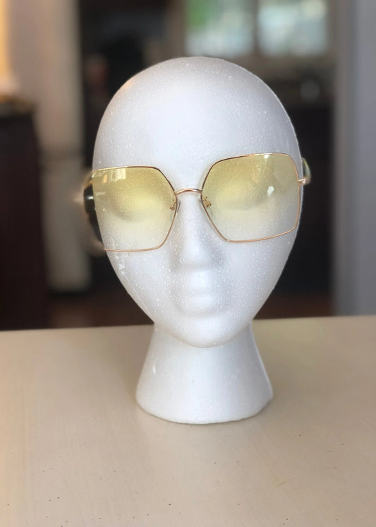 Ombre Pale Tinted Geo Sunglasses sunglasses Poet Street Boutique Lemon