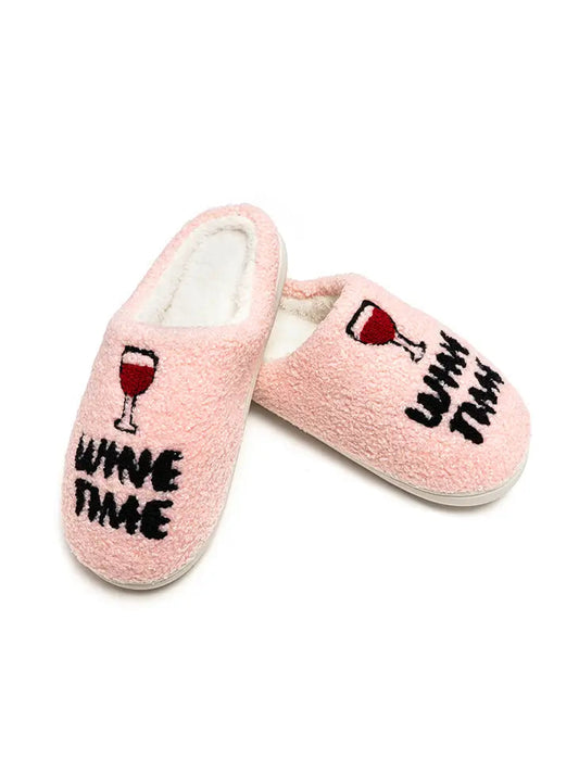 Wine Time Slippers slippers Poet Street Boutique S/M 