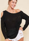 Show Off One Shoulder Sweater off shoulder sweater Poet Street Boutique Black Small 