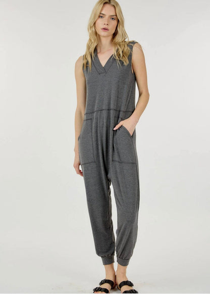 Sky Jump Charcoal Jumpsuit Jumpsuit Poet Street Boutique Xl 