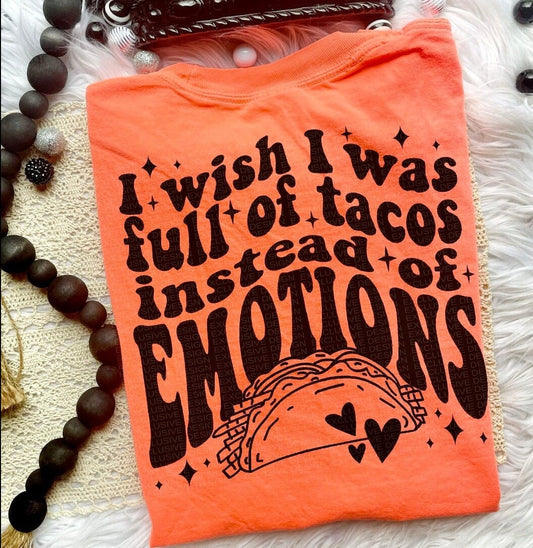 Tacos Instead of Emotions Comfort Colors T-Shirt graphic t-shirt Shop Resilience Boutique S CLEVER CORAL 