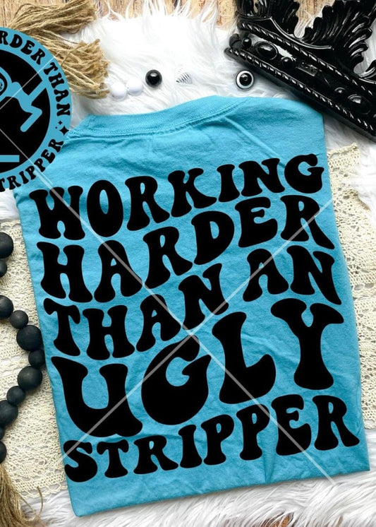 Ugly Stripper Comfort Colors Tee graphic t-shirt Relentless Threads Apparel Co. S BOSSY BLUE 