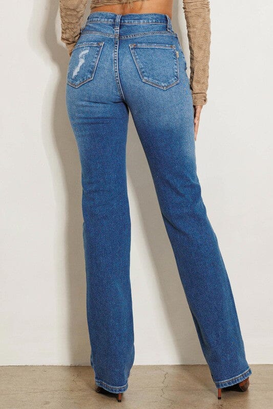 Vibrant Miu High Rise Straight Leg Distressed Jeans Women's Size 5 - beyond  exchange