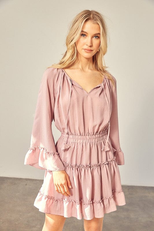 Woven Peasant Dress peasant dress Mustard Seed Dusty Rose S 